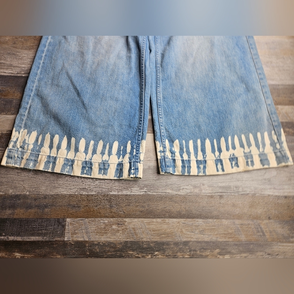 Pilco Ultra High Rise Wide Leg Bleached Hem Jeans Size 27 Anthropologie - Picture 5 of 14